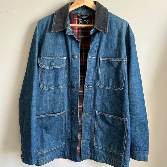 Deus Ex Machina Other - Deus Ex Machina Jacket Mens Medium Chore Denim Coat Flanel Corduroy Collar